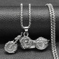 Motorcycle Silver Pendant Retro Punk Sweater Sport