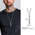 Rectangle Bar Pendant Necklace — Stainless