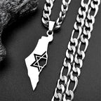 Israel-Palestine Map Pendant Necklace — Gold-Tone