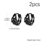Skeleton Huggie Hoop Earrings — Stainless Steel