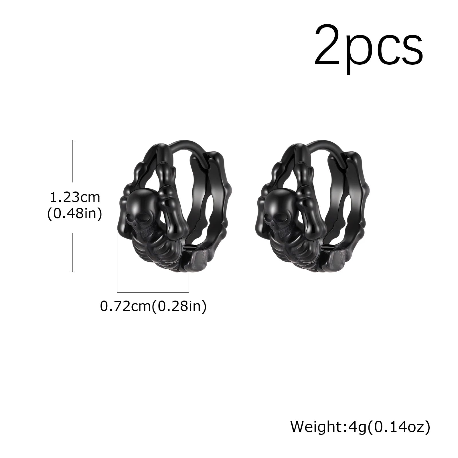 Skeleton Huggie Hoop Earrings — Stainless Steel