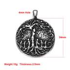 Norse Viking Rune Round Pendant Necklace — Stainless Steel