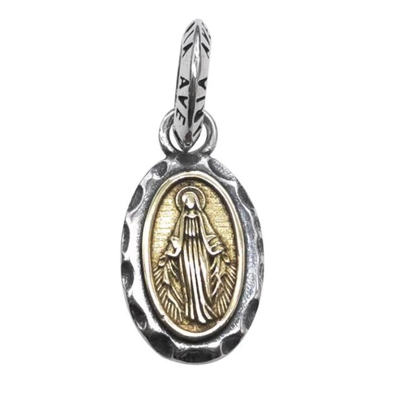 Virgin Mary Silver Pendant Necklace
