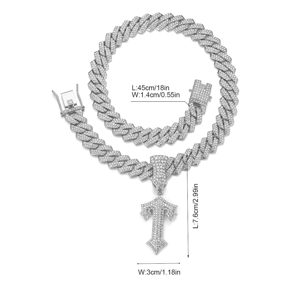 Fashion Shining A-Z Letter Pendant Zircon Inlaid Charm Necklace 26 Initial Alphabet Name Clavicle Chain Party Jewelry Gift