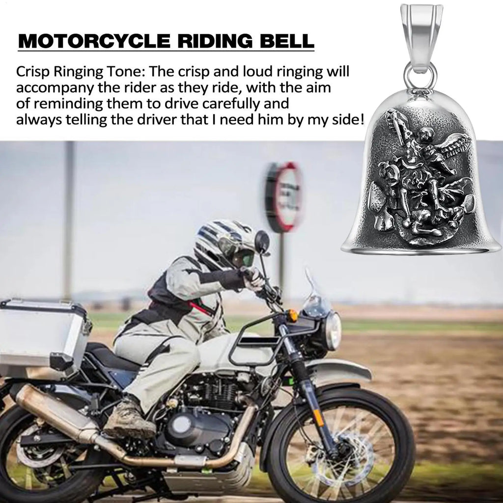 Saint Michael Archangel Exorcism Moto Bell Car Pendant