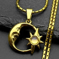 Moon Two-Tone Pendant Sun Goddess Opal Stone Spiritual