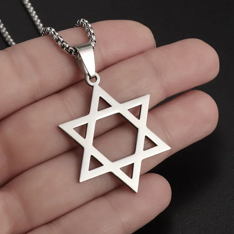 Stainless Steel Square Black Natural Stone Necklace Beautiful Geometric Polygon Pendant for Women Casual Punk Jewelry