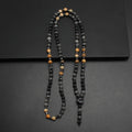 6mm Natural Map Stone Black Shimmerstone Hematite Necklace for Men and Women