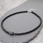 Fashion 12 Constellations Beaded Necklace Men Natural Black Onyx Stone Beads 48cm Short Collar Jewelry Leisure Party Homme Joias