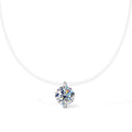 D VVS1 0.5-5CT Moissanite Diamond S925 Sterling Silver Invisible Transparent Fishing Line Clavicle Chain Necklace for