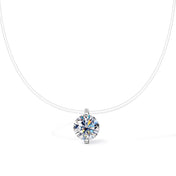 VVS Moissanite Clavicle Chain Necklace — Silver-Tone