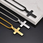 Cross Pendant Necklace — Stainless Steel