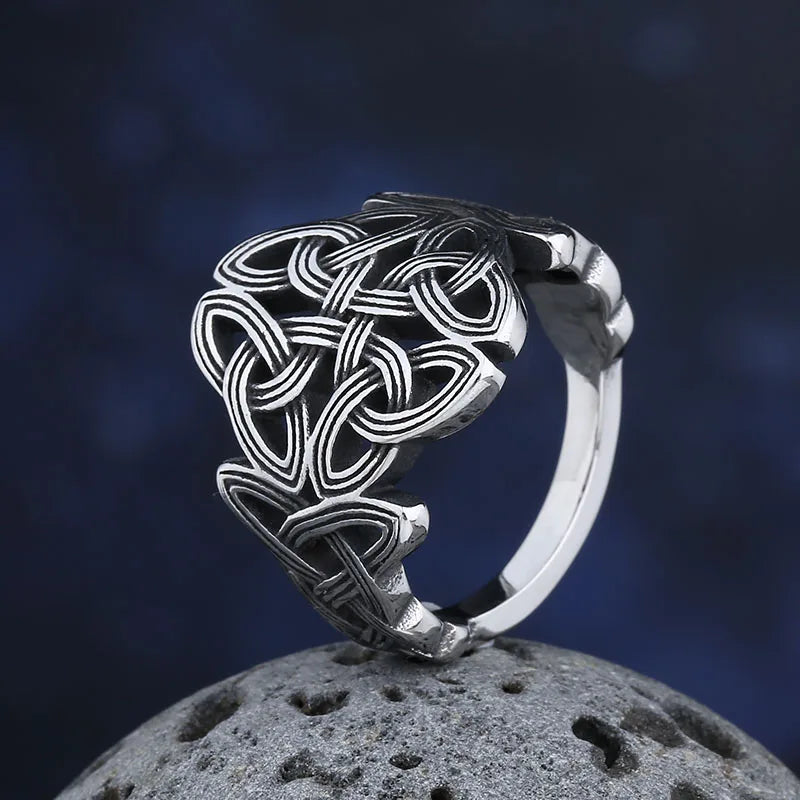 Celtic Knot Ring Polished Vintage for Men — 316L Stainless Steel