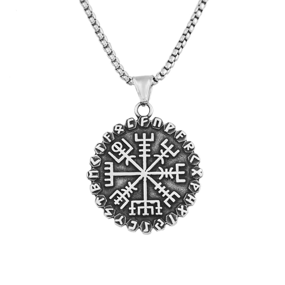 Norse Compass Pendant Necklace — Stainless Steel