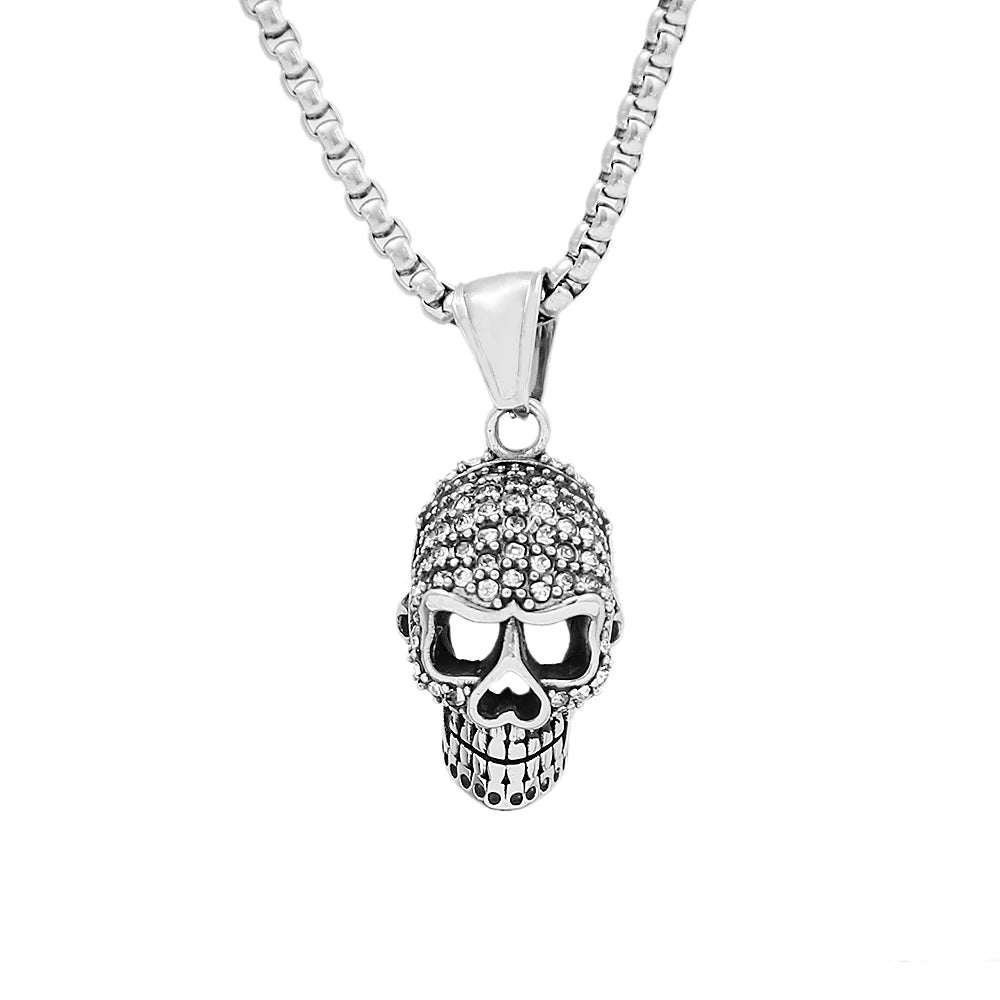 Gothic Skull Pendant Necklace — Stainless Steel