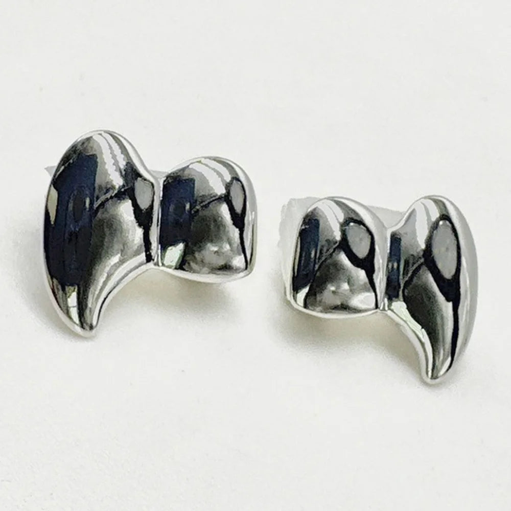 2Pcs/Set Double Glossy Hip-Hop Tooth Grills Halloween Gift Punk Jewelry Tooth Caps Charm Gold Silver Color Mouth Teeth
