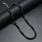 Bohemian Natural Stone Beaded Necklace, Minimalist Design
