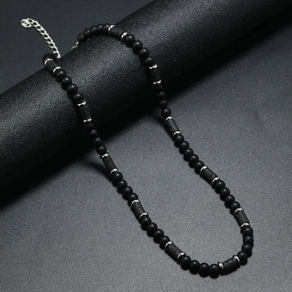 Bohemian Natural Stone Beaded Necklace, Minimalist Design