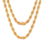 Fine Noble 18-24Inch 45-60cm 18K Gold 4mm Round Rope Chain Necklace for Women Man Fashion Wedding Party Charm Jewelry