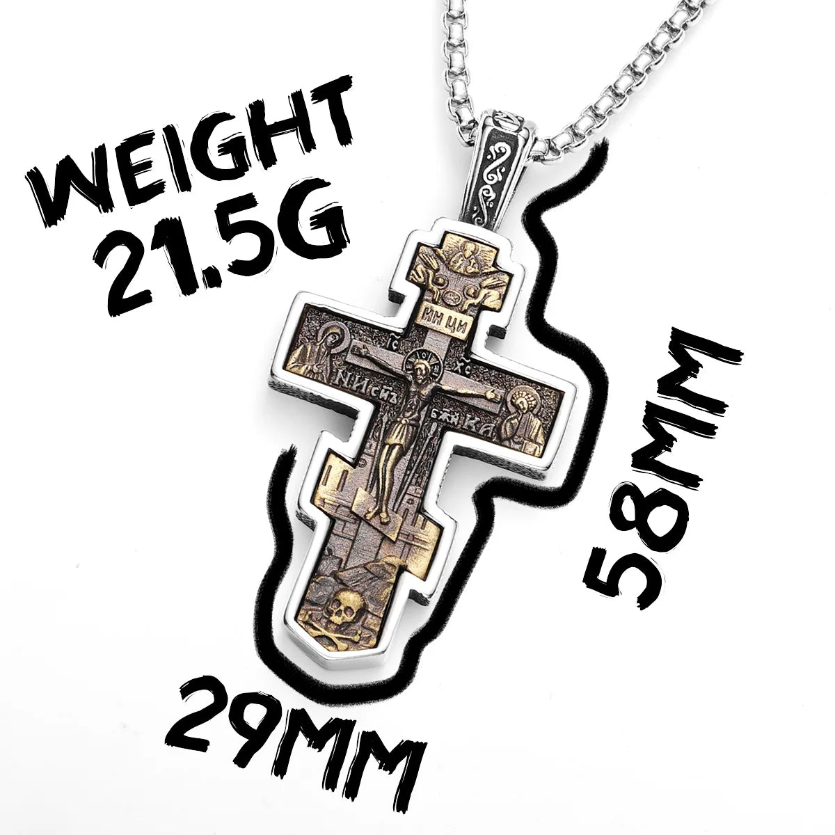 Jesus Cross Pendant Necklace — Stainless Steel