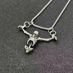Punk Hip Hop Punished Man Skull Pendant Necklace Men Women Vintage Jewelry
