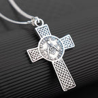 New Celtic Cross & AG Masonic Logo Pendant Necklace for Men Fashion Charm Pendant Religious Party Jewelry Accessories