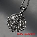 New Jewelry Viking War Horse Greek Latin Knights stainless steel Templar Exquisite Commemorative Seal Pendant Necklace