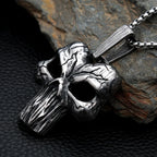 Vintage Large Skull Pendant Necklace — Stainless Steel