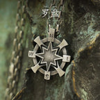 Original Van Gogh sunflower sunflower men's necklace high sense pendant nautical compass retro fashion trend pendant