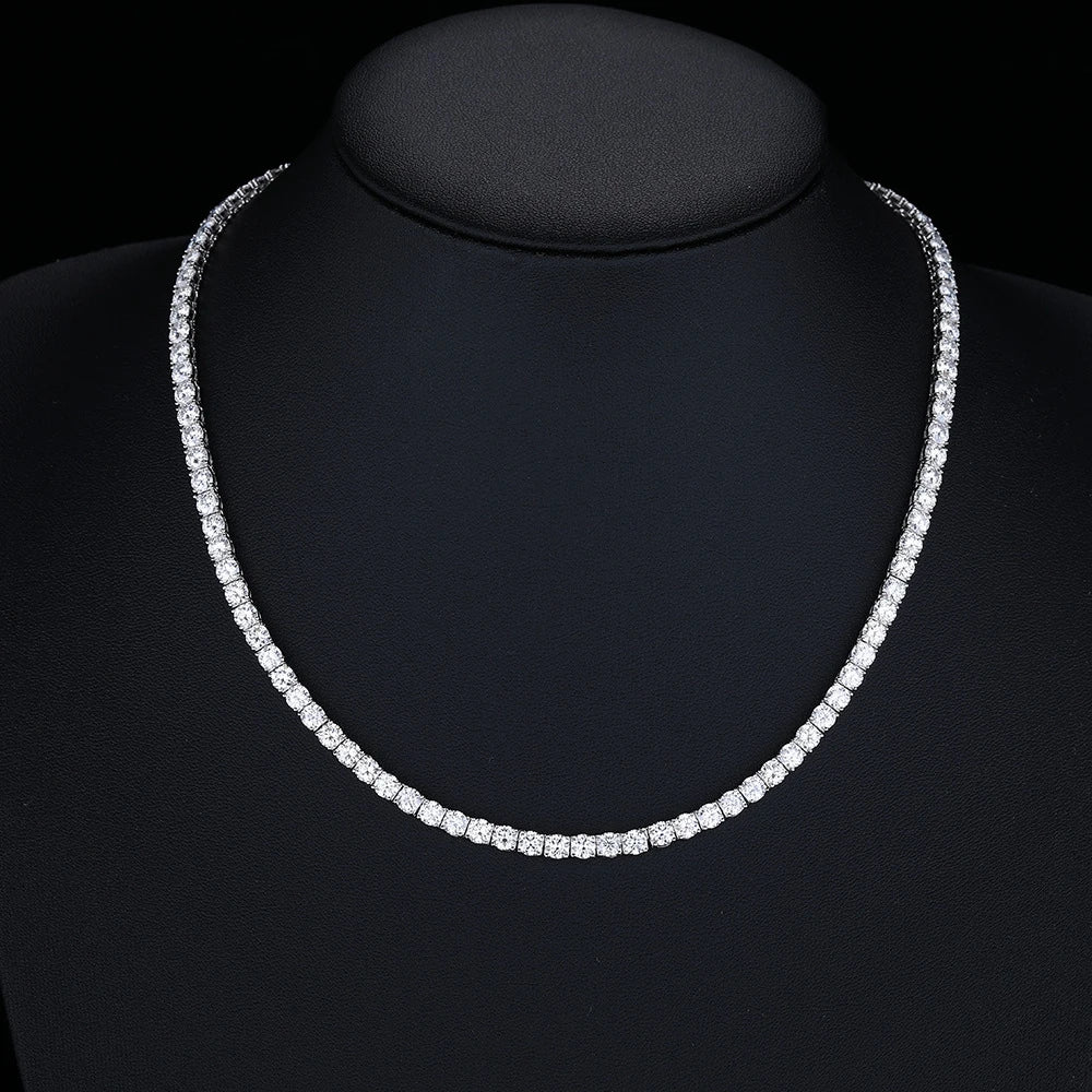 S925 Stering silver D VVS1 Moissanite Tennis Necklace 3/4/5/6mm GRA for Women Man Jewellery Zircon