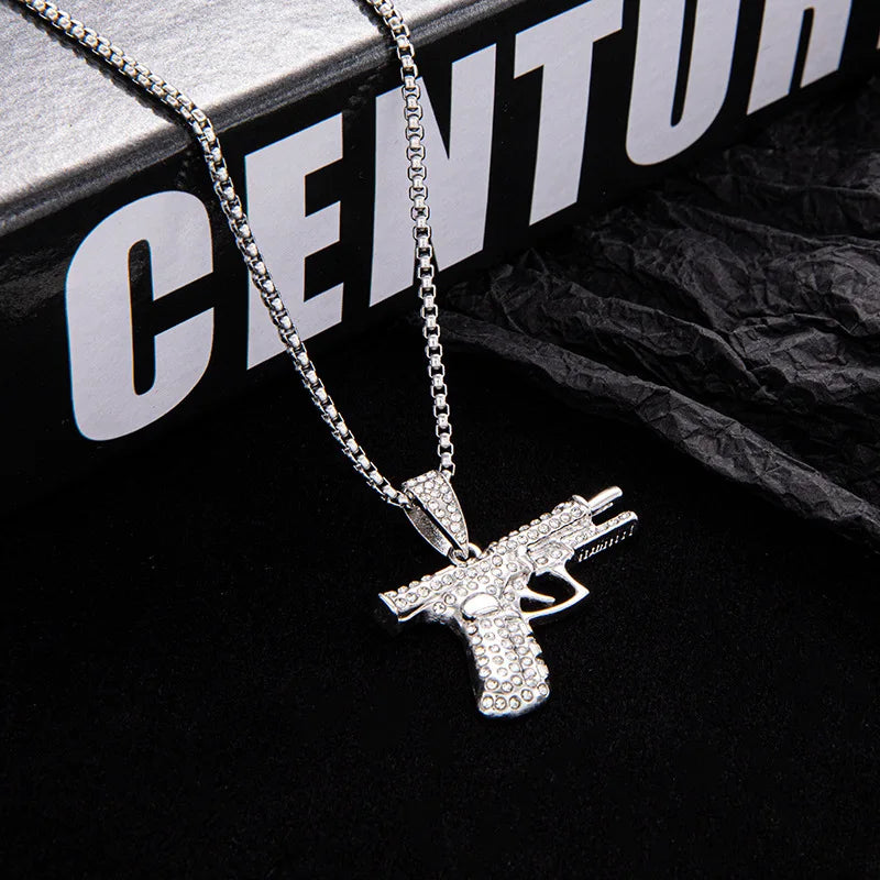Pistol Steel Pendant Retro