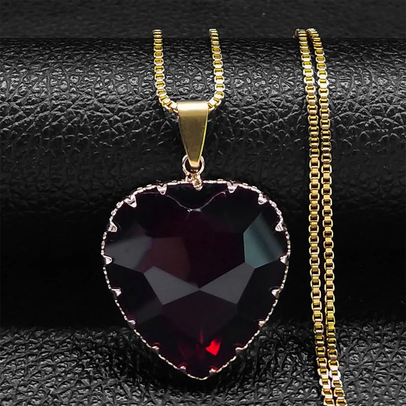 Gothic Heart Pendant Choker Necklace — Stainless Steel