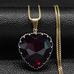Gothic Heart Pendant Choker Necklace — Stainless Steel