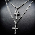 Hip Hop Cross Pendant Necklace For Women Jewelry Female Statement Men Iced Out Tennis Chain Gold Color Jewellery Gift