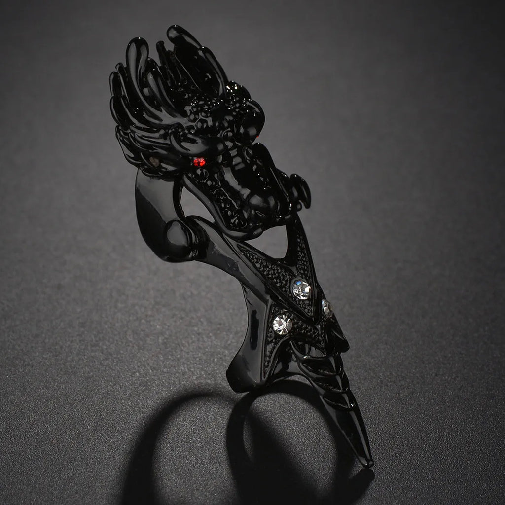 Gothic Punk Dragon Eagle Skull Joint Knuckle Full Finger Claw Ring Unisex Cool Heavy Rock Party Club Charm Knuckle