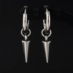 Spike Cone Drop Huggie Hoop Earrings for Men — Stainless Steel