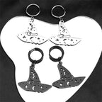 Star Silver Earrings Witch Hat Moon Snowflake