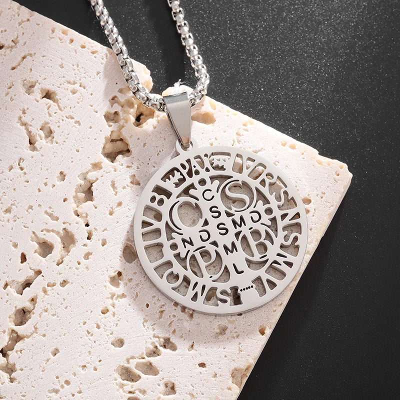 Male Black Plated St Peter's Inverted Cross Pendant Necklace for Men Stainless Steel Choker Crux de Sanctus Petrus