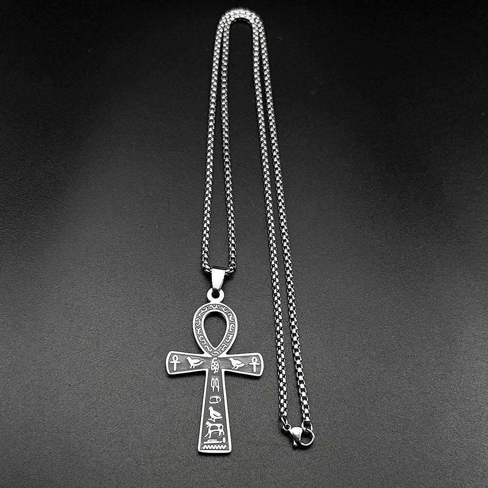 Egyptian Ankh Cross Pendant Necklace — Gold