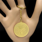 Snake Trident Gold Pendant Wicca Triple Moon Goddness
