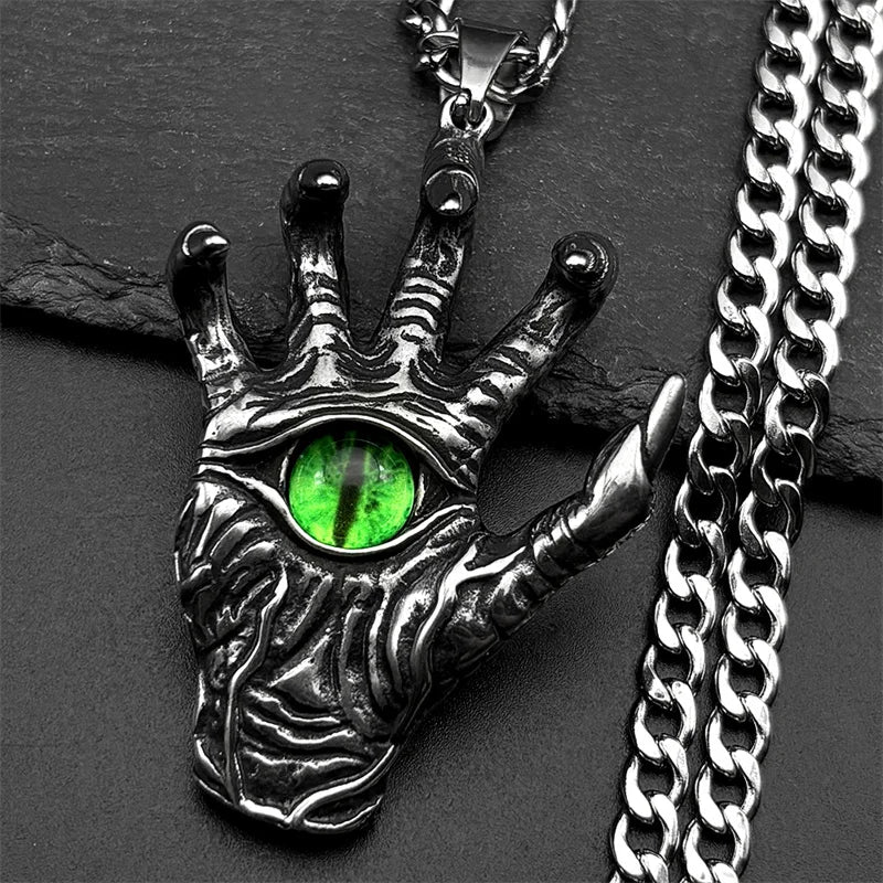 Evil Eye Steel Pendant Gothic Devil's Claws