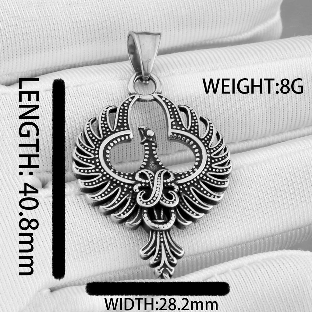 Fashion Animal Phoenix Amulet Necklace Men Women Simple Vintage Hip Hop Biker Pendant Necklace Creative Charm Jewelry Wholesale