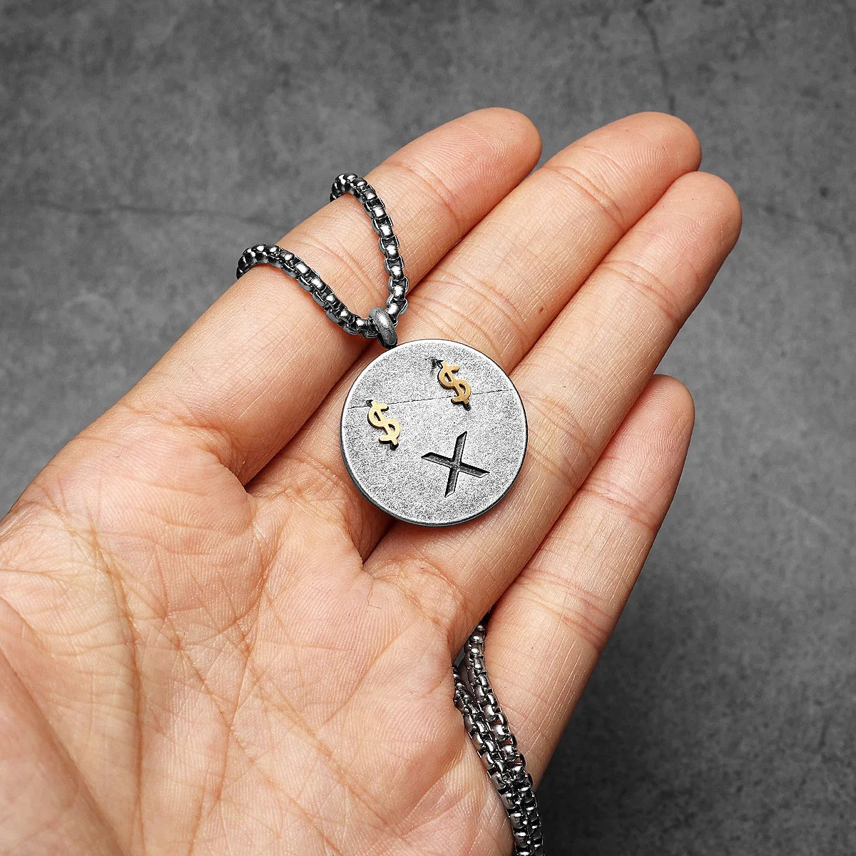Get Rich Tag Pendant Necklace Stainless Steel