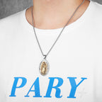 Guadalupe Pendant Necklace Stainless Steel Vintage