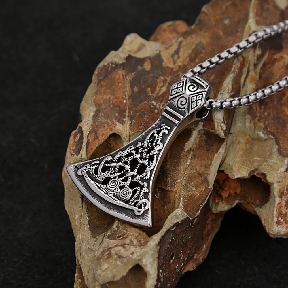 Viking Thor Axe Pendant — Stainless Steel