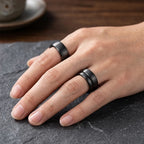 Matte Black Ceramic Wedding Band for Men Women Brushed Minimalist Ring 4mm 6mm 8mm Couple Jewelry