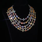Iced Out Chain Necklace Stainless Steel Multicolor