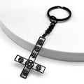 Inverted Cross Key Chain — Stainless Steel