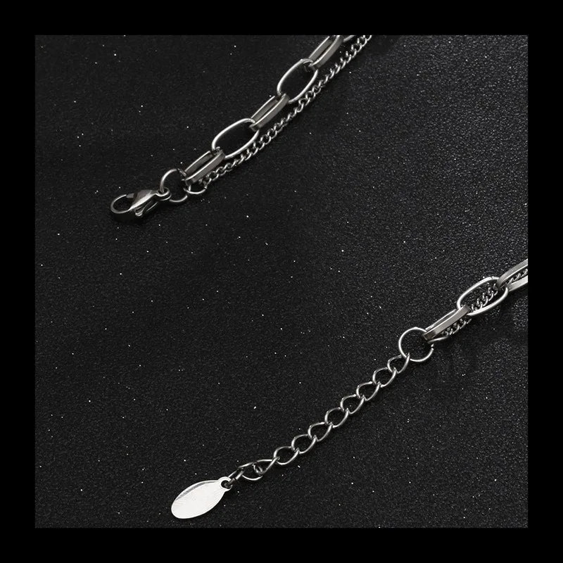 Double Layer Stacked Necklace — Stainless