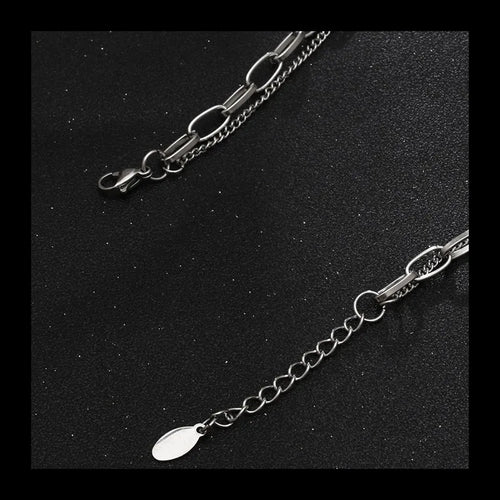 Double Layer Stacked Necklace — Stainless